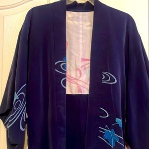 Traditional Japanese Silk Kimono medium length - handmade